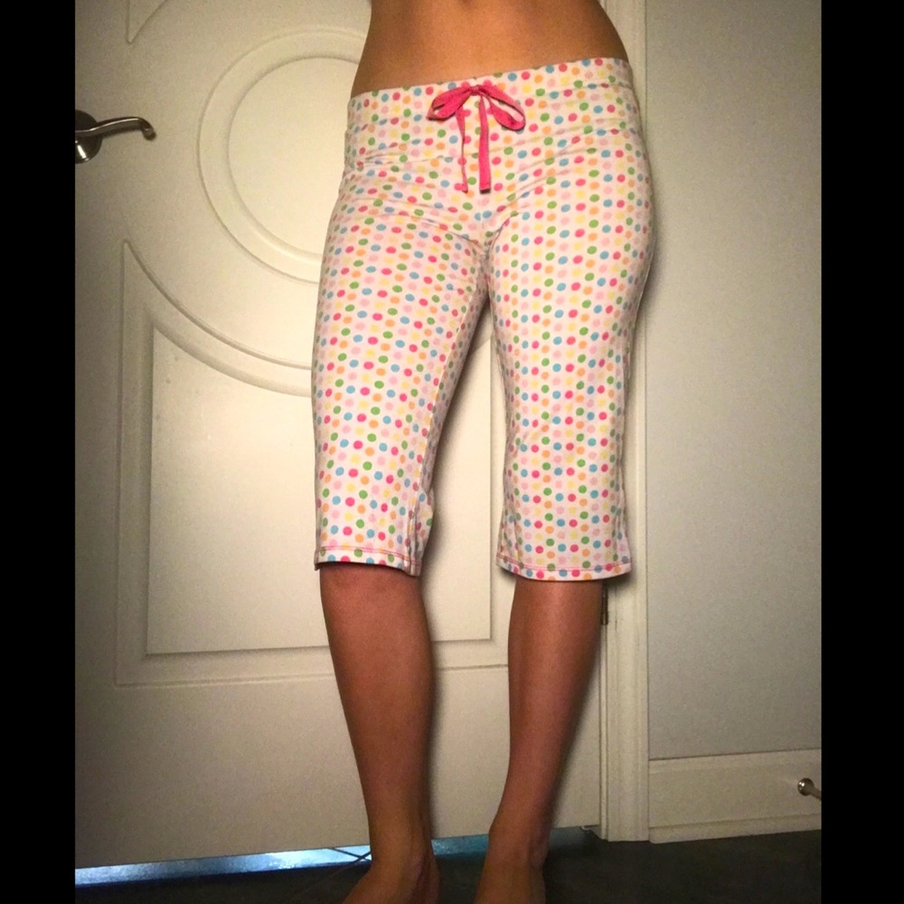 Justice White (with Multicolored Polka Dots) Girls Pajama Pants, Sz. 14